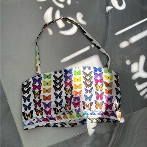 Vibrant Rainbow Bikini with Iridescent Heart Pattern